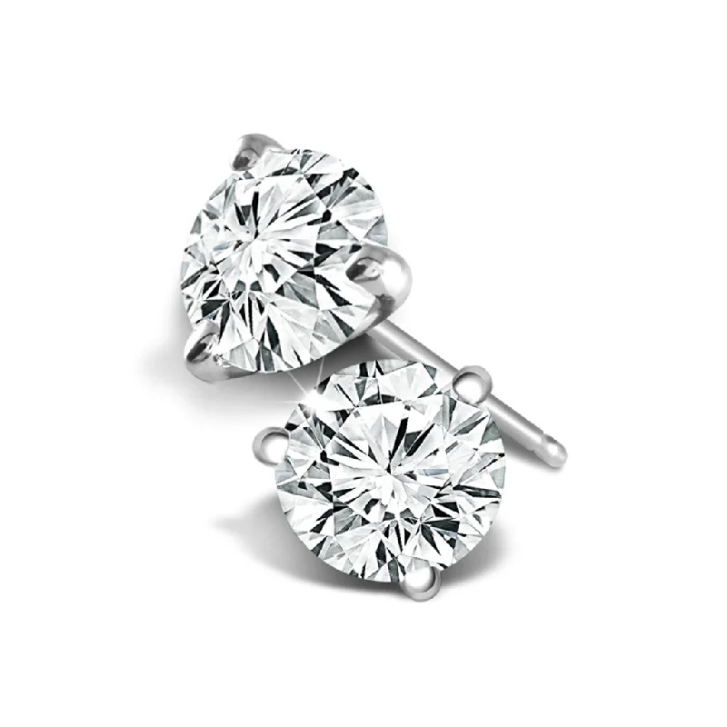 Classic gold arch earrings for women -14K White Gold 0.30 CTW Diamond Stud Earrings