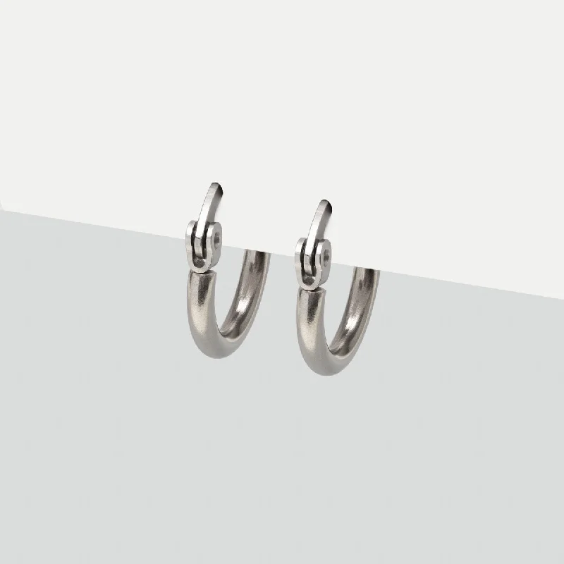 Ladies twisted silver earrings -Silver Small Hoop Earrings