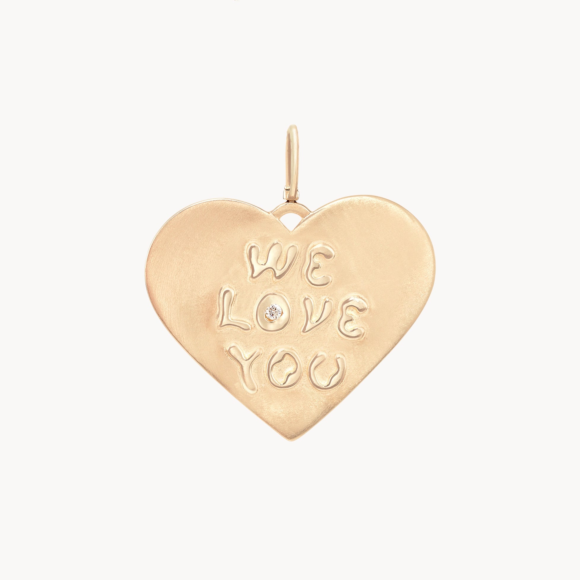 Ladies bold silver twist engagement rings -ménage à trois reversible heart charm - 10k yellow gold, brilliant diamond, engravable