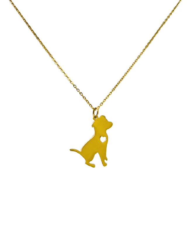 Simple gold heart necklaces for women -The Puppy Love Gold Necklace