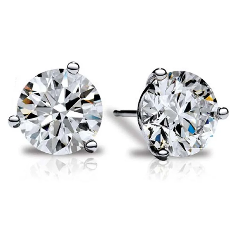 Trendy gemstone arch earrings -18K White Gold 'Fire & Ice' 0.30 CTW Diamond Stud Earrings