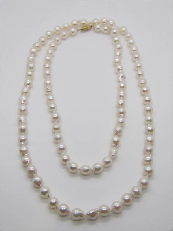 Ladies vintage sapphire drop necklaces -Pearl Necklace