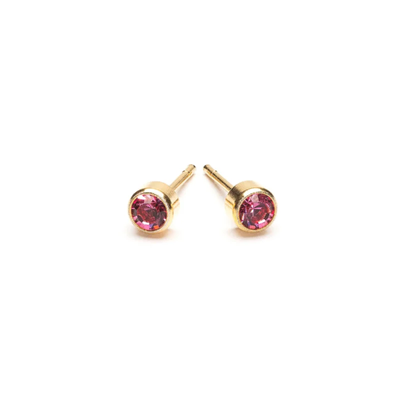 Elegant rose gold arch earrings -October Birthstone 14k Gold Plated Earrings