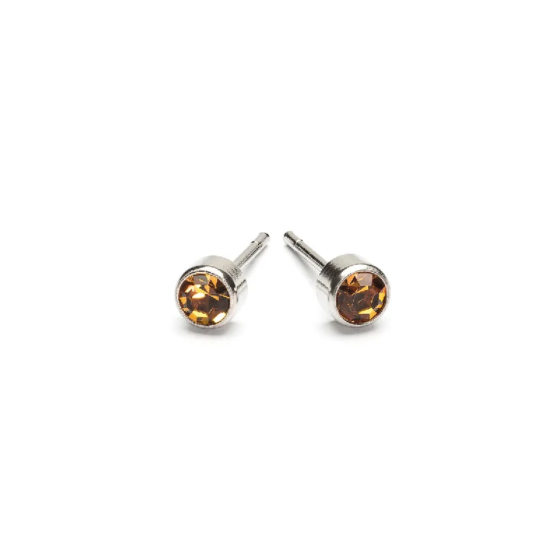 Modern geometric gold earrings for women -November Birthstone Stainless Steel Earrings