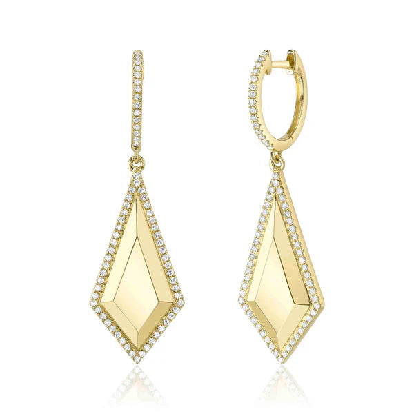 Trendy gemstone arch earrings -Shy Creation Diamond Geo Cut Drop Earrings