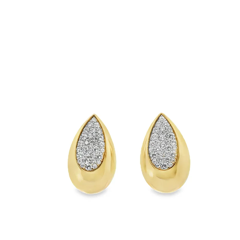 Ladies minimalist gold swirl earrings -Aspery and Guldag Teardrop Earrings