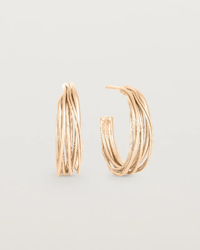 Minimalist silver swirl earrings for women -Kamali Hoops