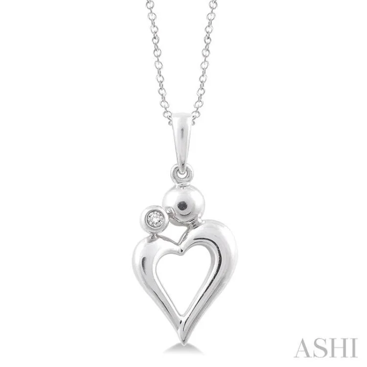 Elegant rose gold infinity necklaces -1/50 Ctw Round Cut Diamond Heart Pendant in Sterling Silver with Chain