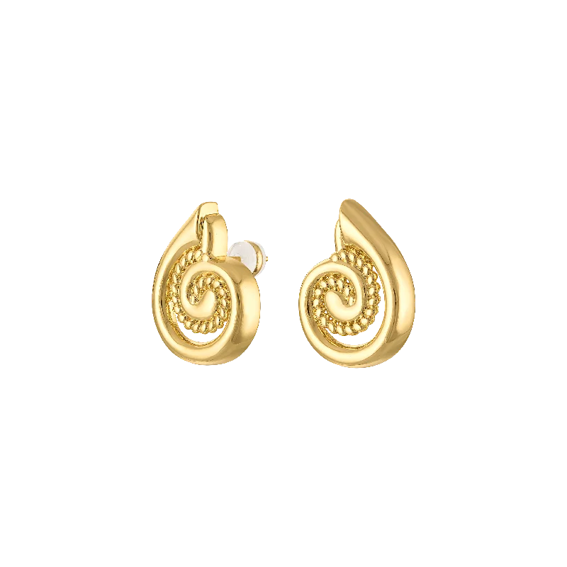 Elegant sapphire arc earrings -Coastal Swirl Earrings