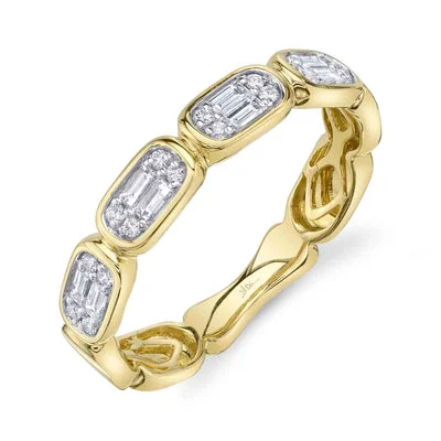 Ladies unique vine engagement rings -0.29CT DIAMOND BAGUETTE BAND