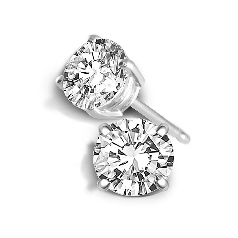 Elegant diamond arc earrings -14K White Gold 0.40 CTW Diamond Stud Earrings