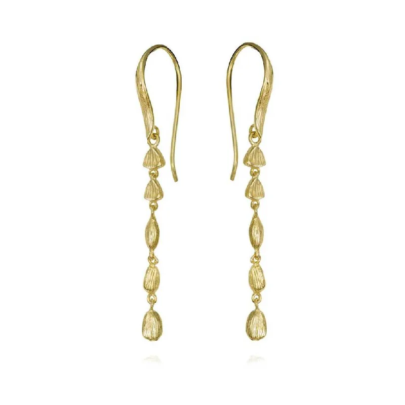 Classic silver spiral earrings for ladies -18K Yellow Gold Vermeil Nugget Dangle Earrings