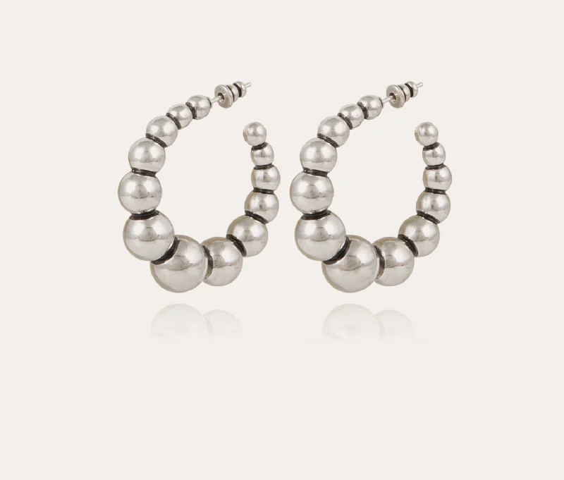 Classic silver swirl drop earrings -GAS BIJOUX - ANDY SILVER HOOP EARRINGS