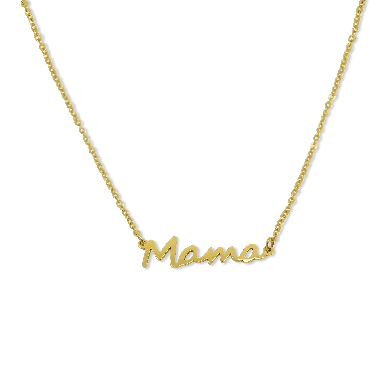 Bold statement gold necklaces for women -The Mama in Gold Script Necklace