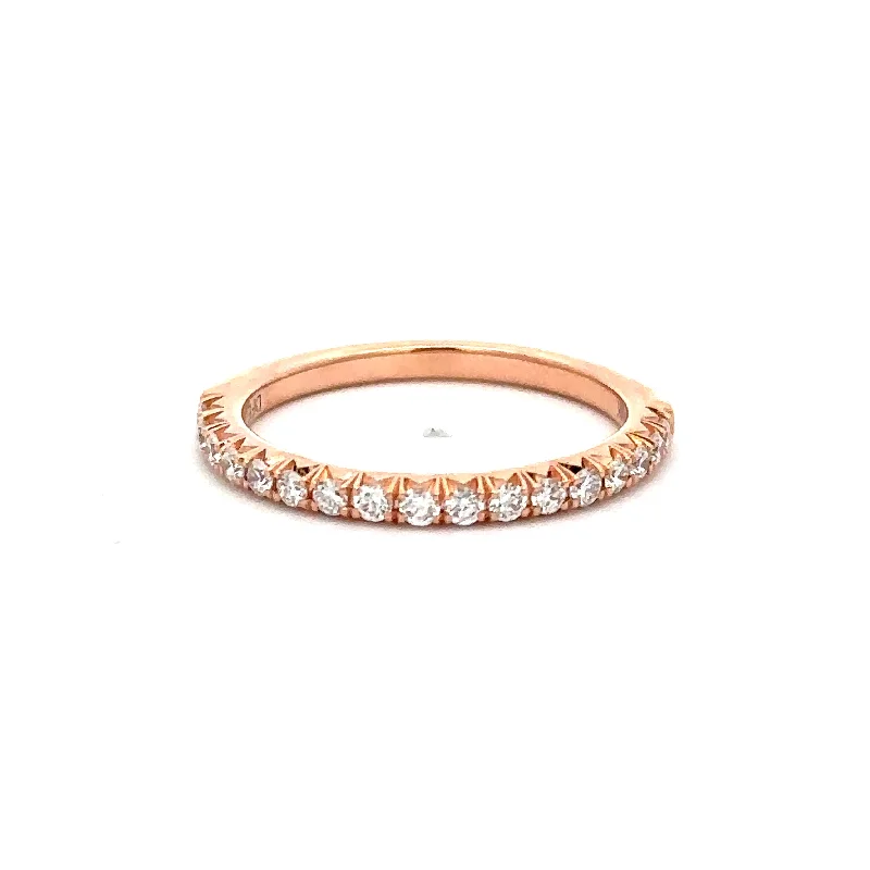 Ladies playful moon engagement rings -.34 CTW Diamond Band in Rose Gold