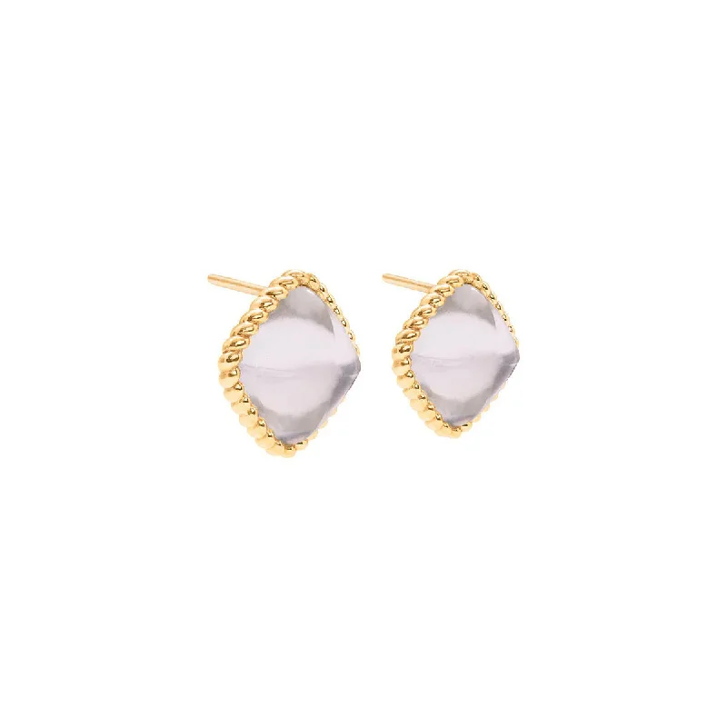 Ladies delicate sapphire vine earrings -CAPUCINE DE WULF - BLANDINE STUD EARRING IN ICE GOLD