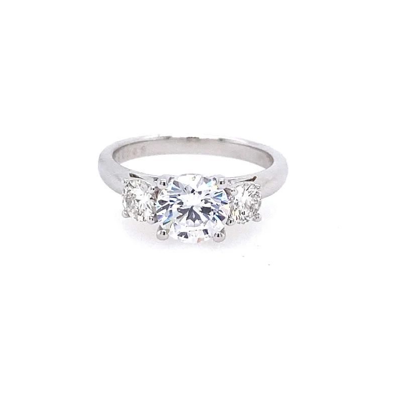 Modern platinum twist engagement rings -Diamond Semi-Mount Ring