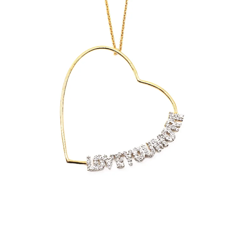 Trendy boho moon necklaces for ladies -Lucy Love Necklace in White Diamonds and Gold