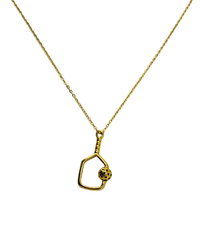 Vintage gold layered necklaces for ladies -The PickleBall Gold Necklace