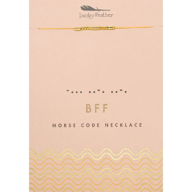 Simple rose gold layered necklaces -Morse Code Necklace - BFF