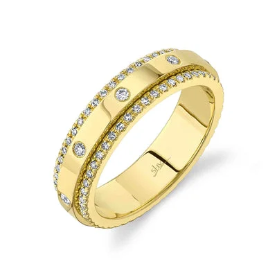 Modern diamond petal engagement rings for women -0.42CT DIAMOND ETERNITY BAND