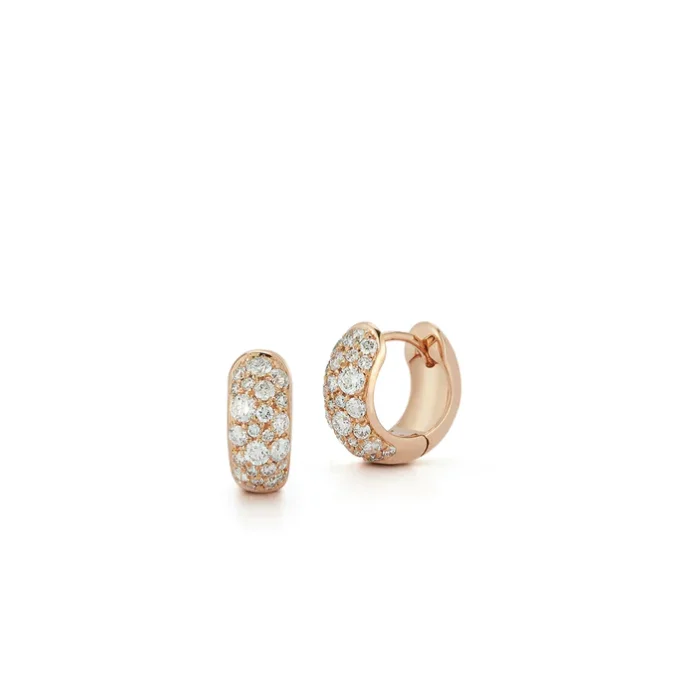 Simple diamond arch earrings for women -Walters Faith Rose and Diamond Huggie Earrings