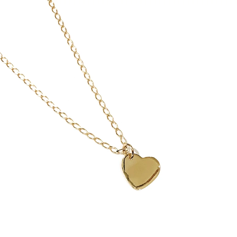 Ladies vintage-inspired layered necklaces -The Tender Heart Necklace in 10K Gold