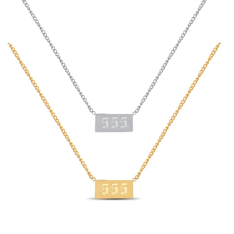 Simple gold bar pendant necklaces for ladies -Angel Number Necklaces (111 - 999)