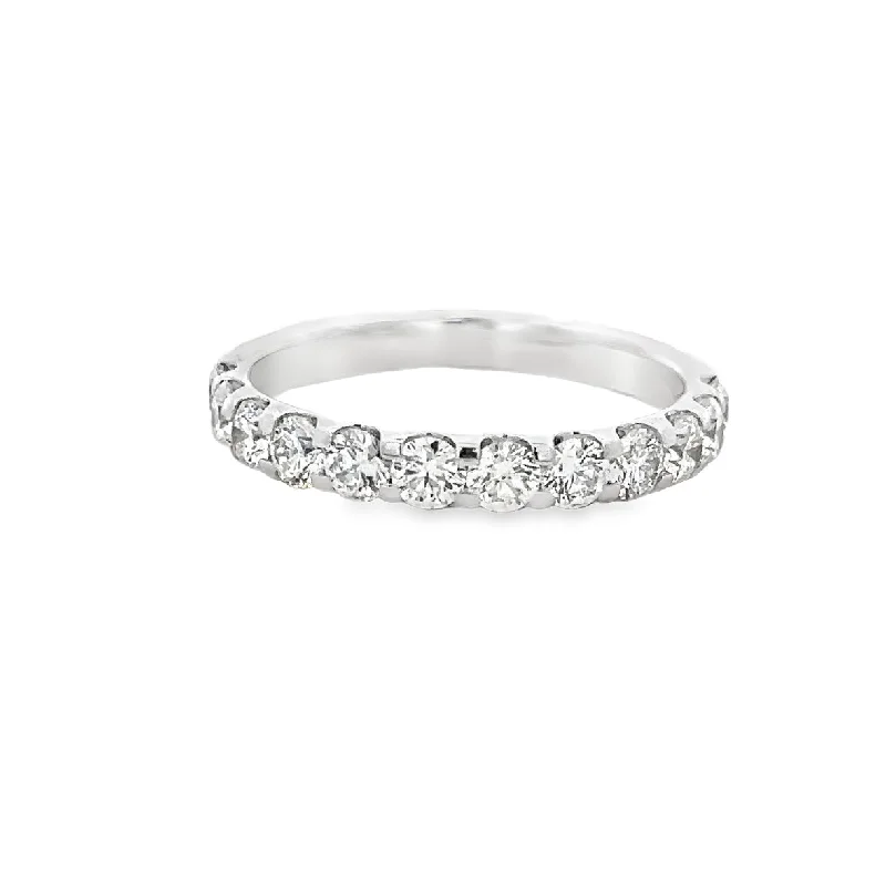 Delicate silver spiral engagement rings -1.0 CTW Diamond Band in White Gold