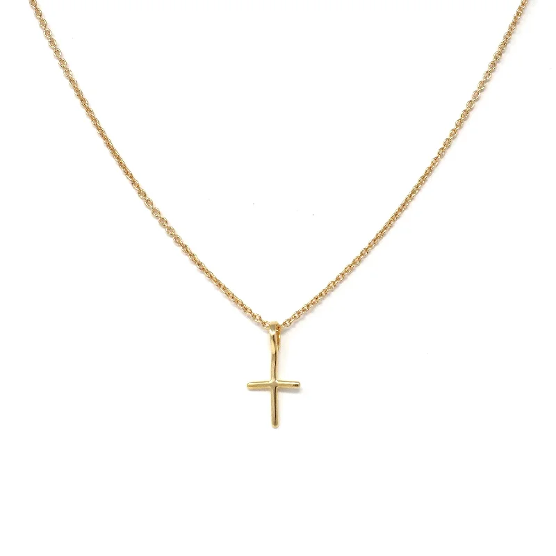 Modern silver heart necklaces for women -Cross My Heart Necklace in 10K Gold