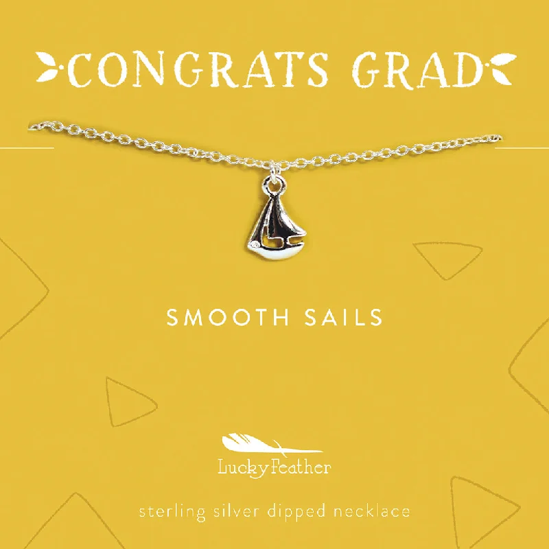 Ladies sparkling topaz pendant necklaces -Smooth Sails - Graduation Necklace