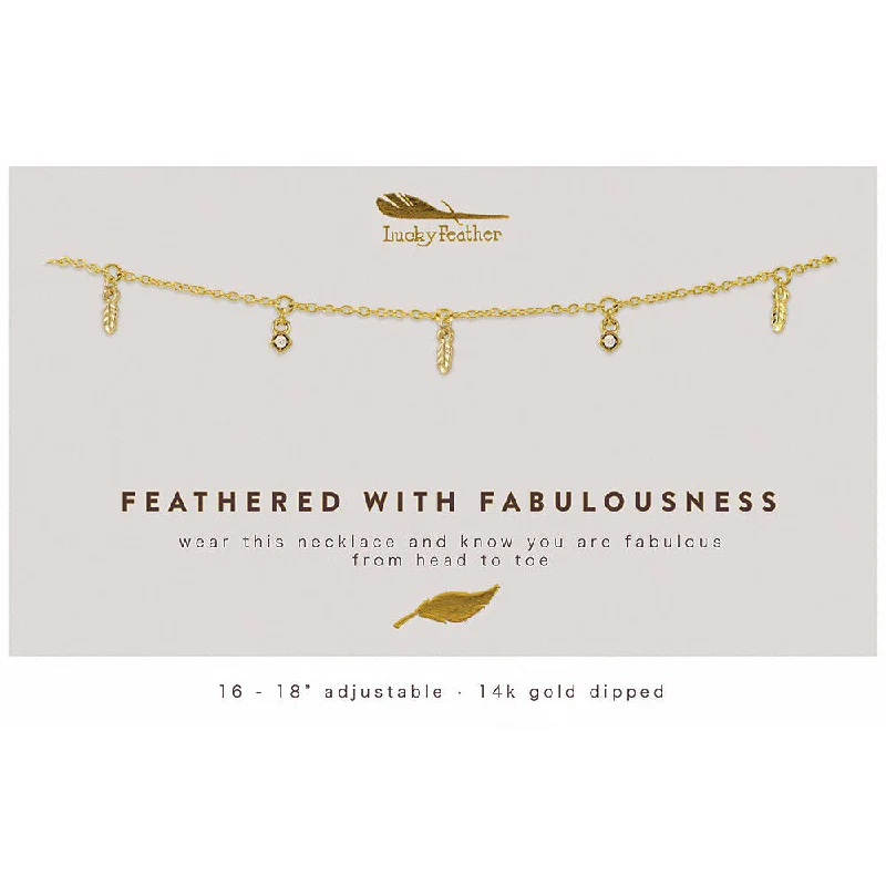 Ladies vintage-inspired layered necklaces -Dangle Necklace - Feathers of Fabulousness