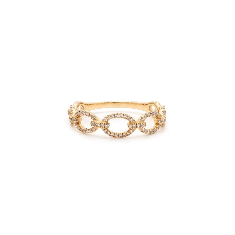 Ladies tribal-inspired engagement rings -Diamond Pavé Chain Ring | 14k Gold & Diamond