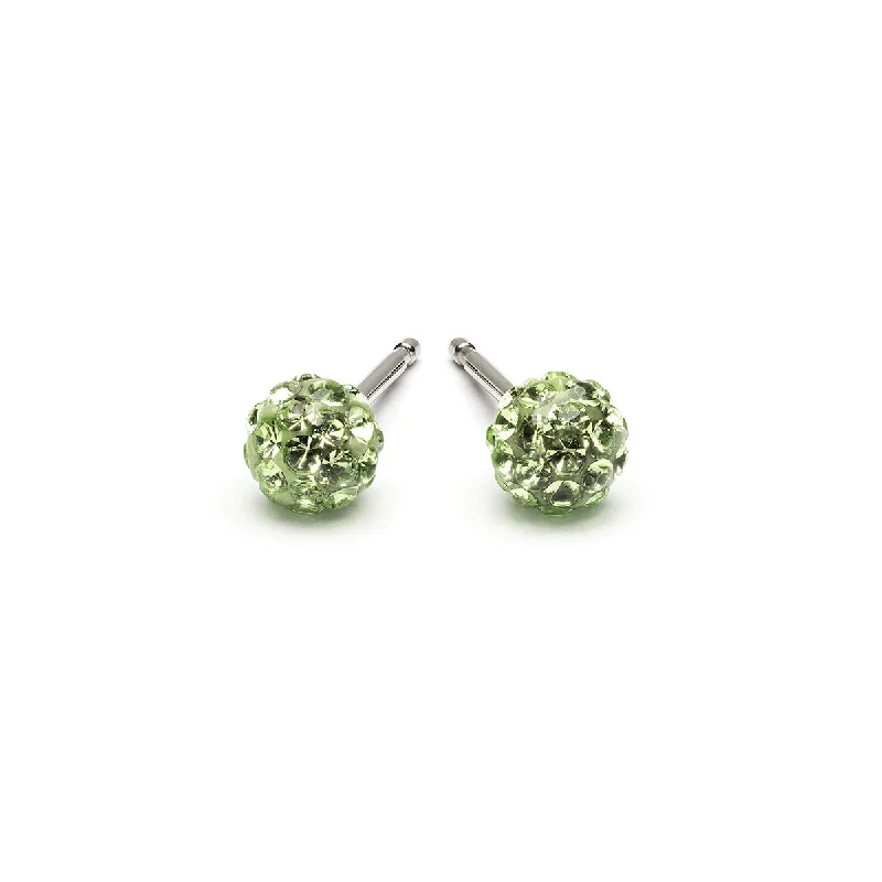 Ladies trendy silver vine earrings -Mini Peridot Pave Earrings