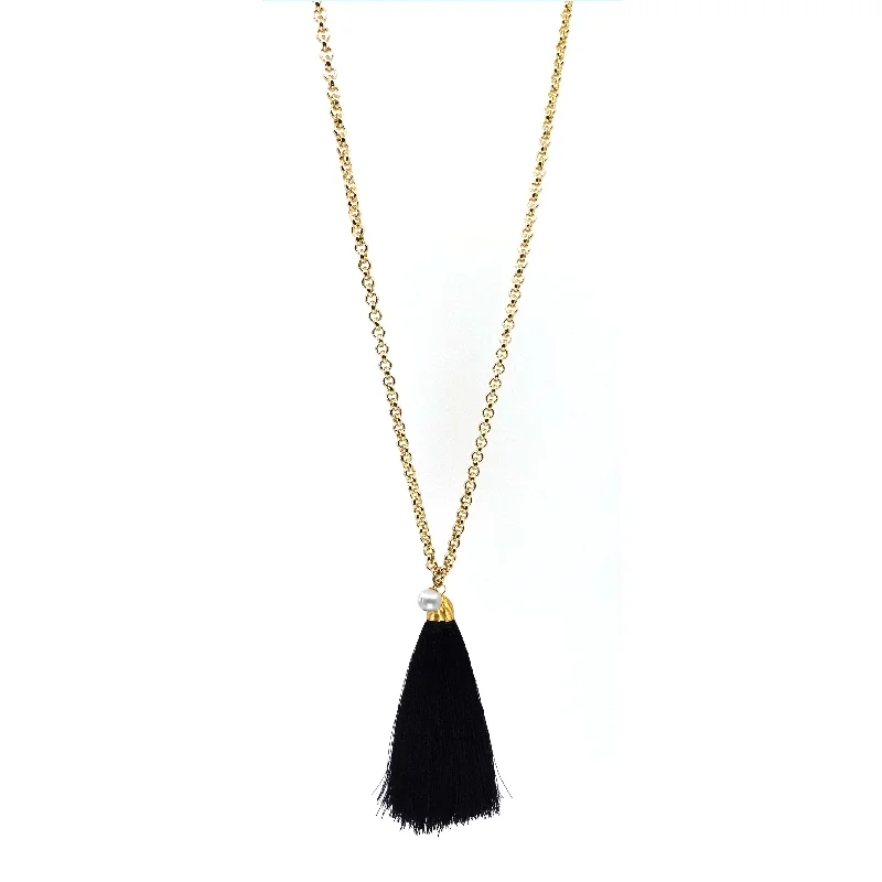 Classic silver layered necklaces for ladies -Tassel Chain Necklace