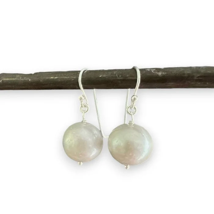 Ladies classic pearl swirl earrings -ANN LIGHTFOOT - FRESHWATER PEARL DROP EARRINGS