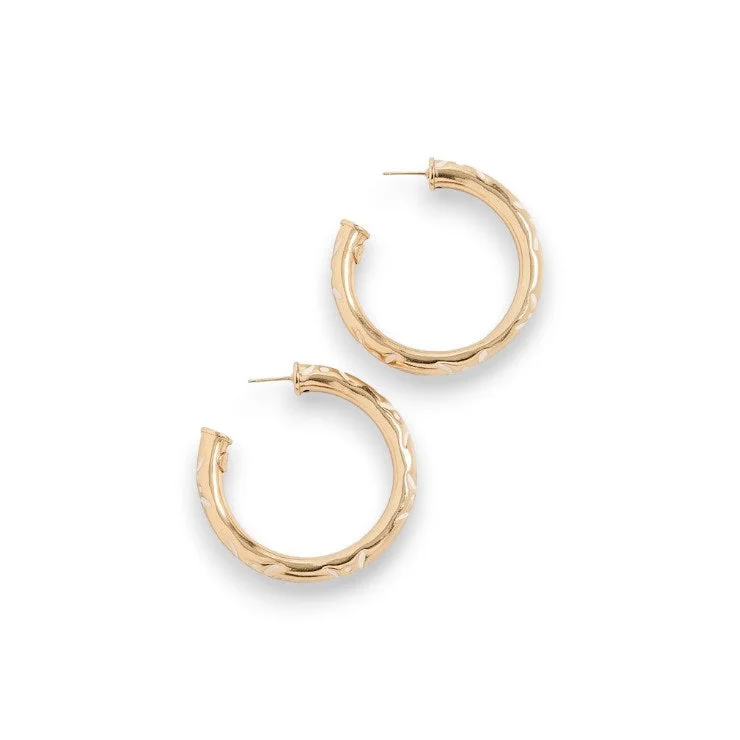 Ladies minimalist pearl arc earrings -GAS BIJOUX - BARI HOOP EARRINGS