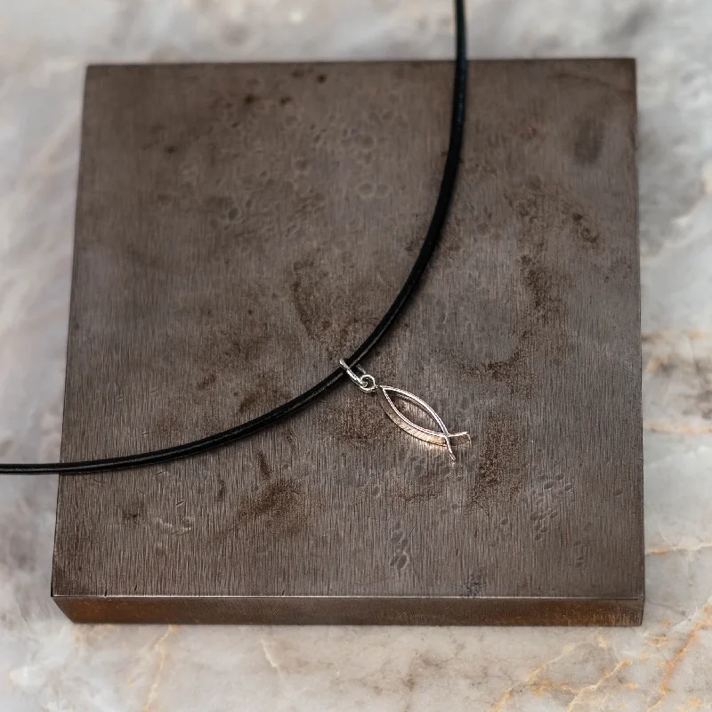 Modern rose gold floral necklaces for women -Imani Ichthus Necklace