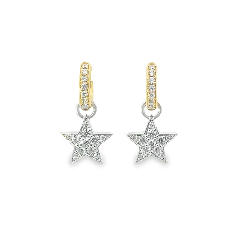 Elegant rose gold arch earrings -Aspery and Guldag White Diamond Star Earrings