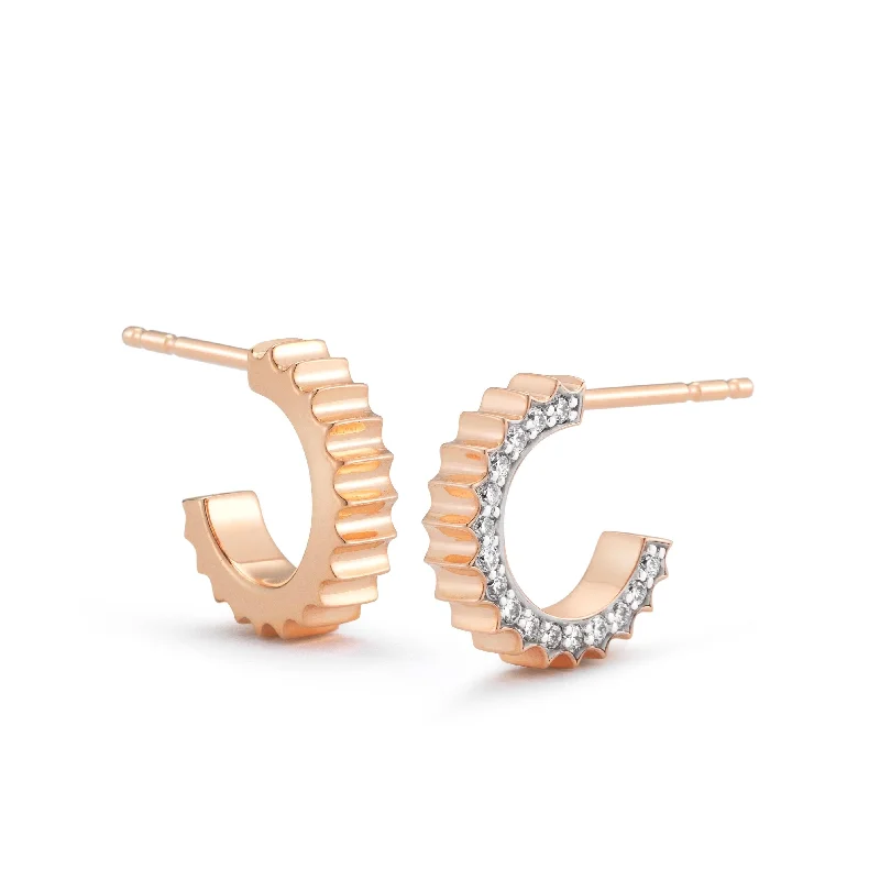 Ladies elegant topaz stud earrings -Walters Faith 'CLIVE' Fluted Huggie Earrings