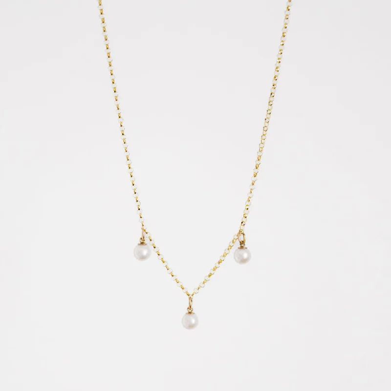 Modern gold geometric necklaces for ladies -The Tria Rolo Necklace