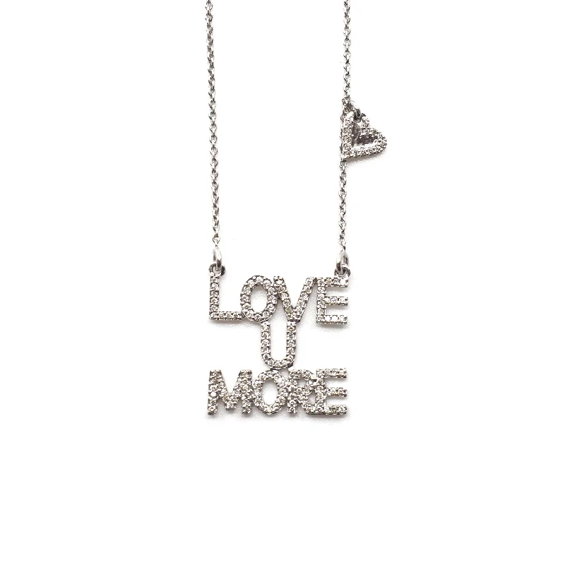 Modern geometric silver necklaces for women -Love You More Sunrise Necklace in Diamonds & 14K White Gold