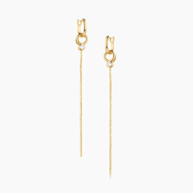 Elegant sapphire arc earrings -Lilou Drop Hoop Earrings