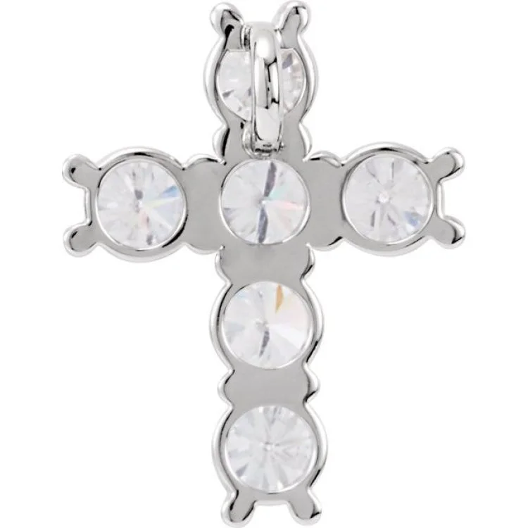 Modern platinum choker necklaces -Platinum 1 1/6 CTW Natural Diamond Cross Pendant