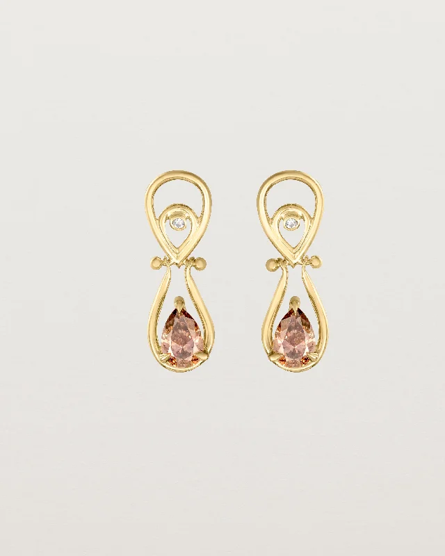 Ladies boho-inspired jade earrings -Jorie Drop Studs | Argyle Diamonds