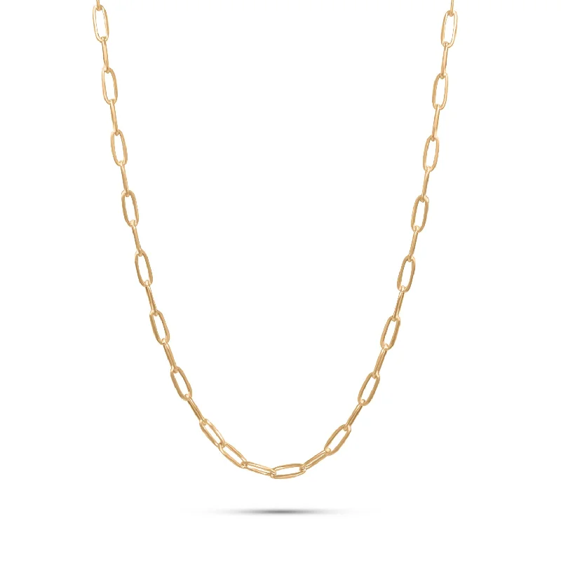 Classic gold lariat necklaces for ladies -Oval Gold Chain Necklace