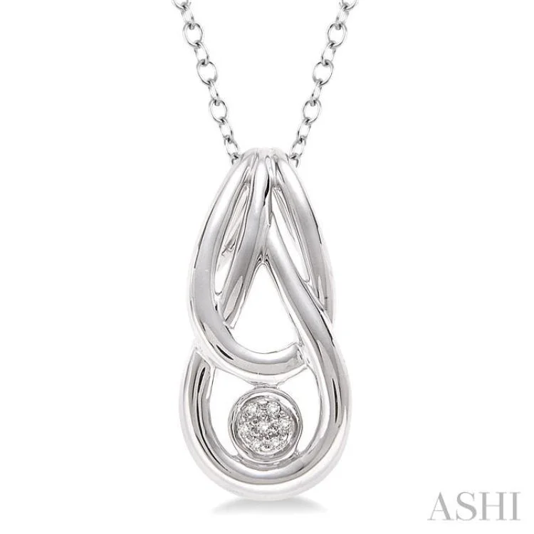 Ladies unique floral charm necklaces -1/50 Ctw Single Cut Diamond Fashion Pendant in Sterling Silver with Chain