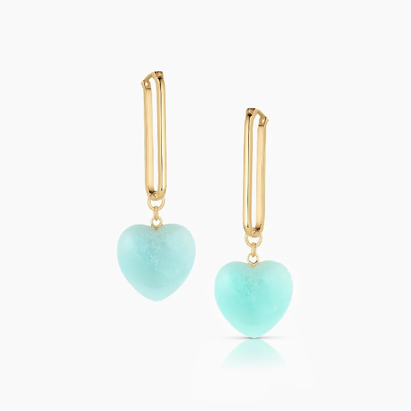 Classic gold vine stud earrings for ladies -Gemma Amazonite Earrings