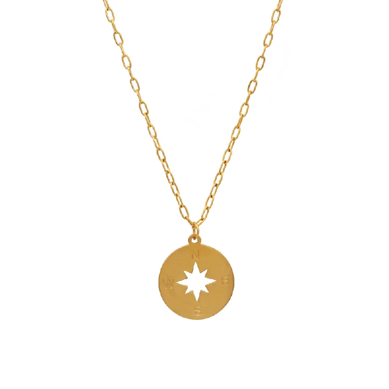 Delicate silver drop necklaces for ladies -The Gold Compass Necklace