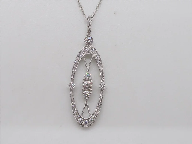 Ladies lightweight pearl necklaces -Diamond Pendant